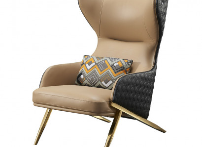 Sessel Relax Leder Lounge Club Polster  Design Couch Sofa Sitzer Luxus Beige Neu